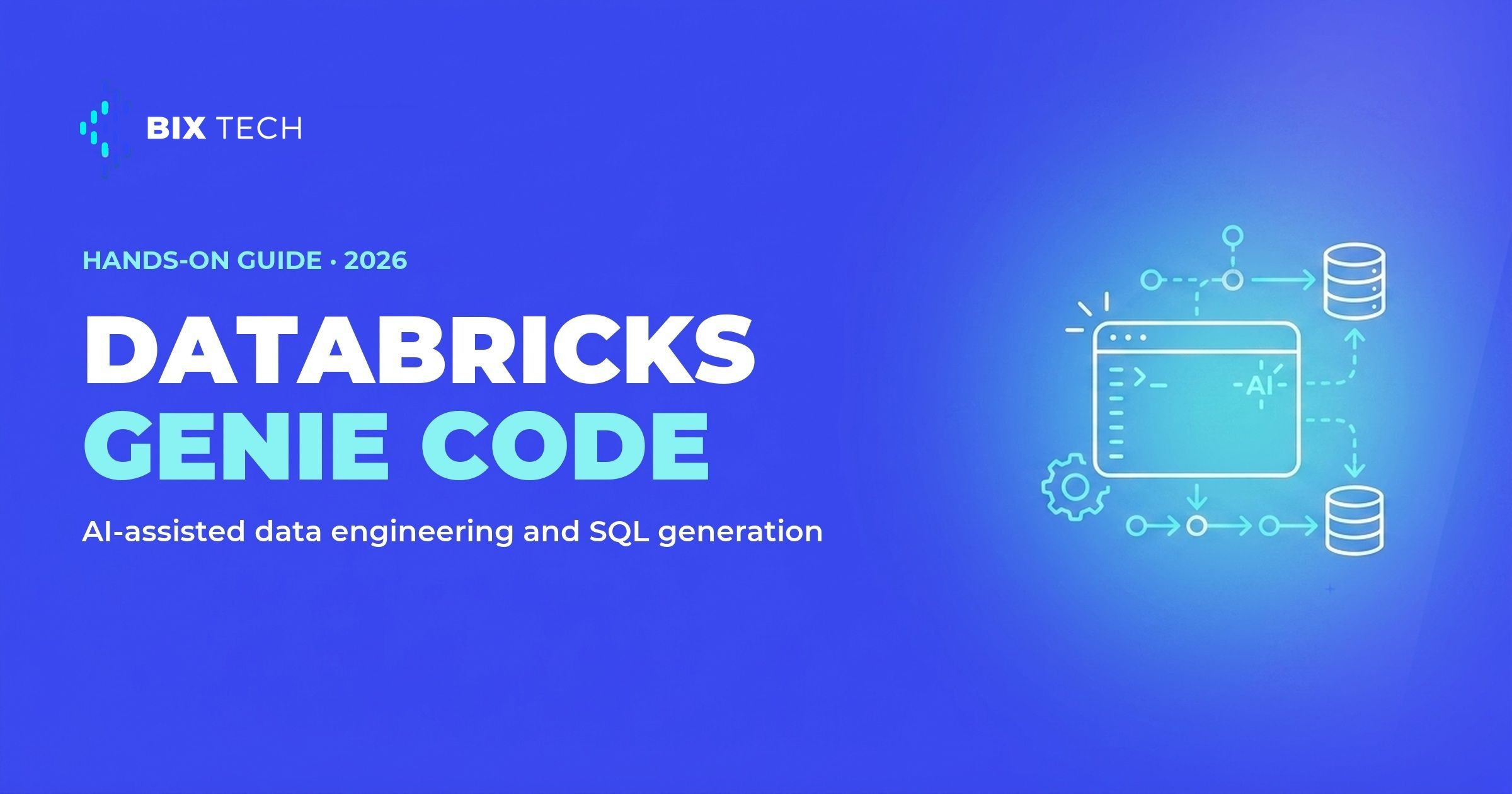 Illustration of the Databricks Genie Code AI agent generating SQL and data engineering pipelines