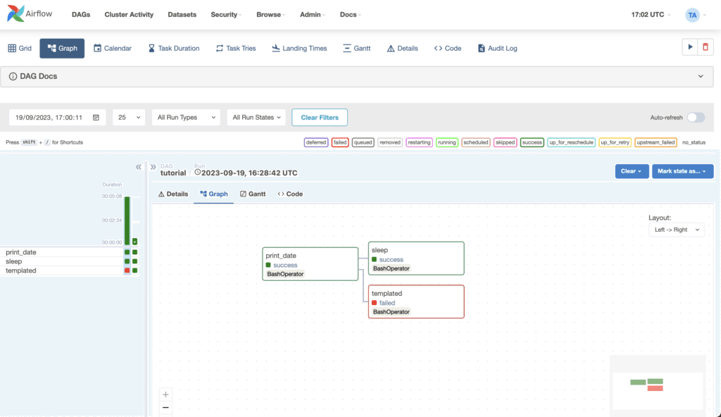 Captura de tela do Apache Airflow.